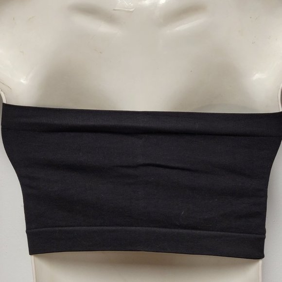 BLACK Strapless Padded Tube Top Sequin Bandeau Sparkly Crop Top One Size - New - Picture 13 of 14